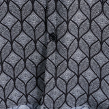 Chemise à Manches Courtes en Coton avec Poche à Motif Géométrique Noir Rétro pour Homme