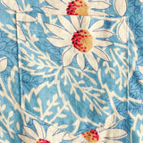 Chemise Florale en Coton Hawaïenne Rétro pour Homme, de Vacances, Boutons, Bleu, à Manches Courtes