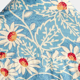 Chemise Florale en Coton Hawaïenne Rétro pour Homme, de Vacances, Boutons, Bleu, à Manches Courtes