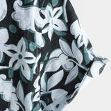 Chemise en Coton de Vacances Tropicales Vintage à Fleurs à Manches Courtes pour Homme