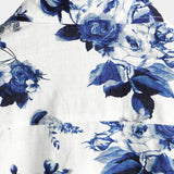 Chemise Hawaïenne en Coton avec Imprimé Floral Bleu pour Homme, à Manches Courtes, avec Boutons et Col Blanc