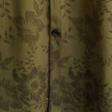 Chemise en Coton Vintage Florale Verte pour Homme à Manches Courtes Cool Rétro Été Années 70