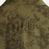 Chemise en Coton Vintage Florale Verte pour Homme à Manches Courtes Cool Rétro Été Années 70