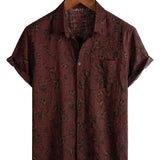 Chemise en Coton d'Été Florale Rétro Boho pour Homme