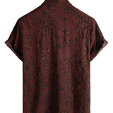 Chemise en Coton d'Été Florale Rétro Boho pour Homme