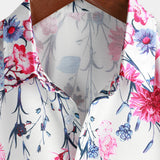 Chemises Florales en Coton pour Homme, T-shirt d'Été avec Imprimé Floral et Manches Courtes