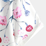 Chemises Florales en Coton pour Homme, T-shirt d'Été avec Imprimé Floral et Manches Courtes