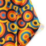 Chemise Vintage en Coton Géométrique Orange des Années 70 pour Homme avec Boutons