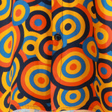 Chemise Vintage en Coton Géométrique Orange des Années 70 pour Homme avec Boutons