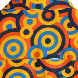 Chemise Vintage en Coton Géométrique Orange des Années 70 pour Homme avec Boutons