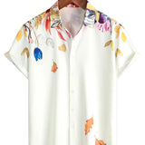 Chemise d'été décontractée à fleurs pour homme, boutons, manches courtes, vacances