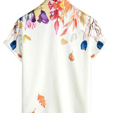 Chemise d'été décontractée à fleurs pour homme, boutons, manches courtes, vacances