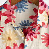 Chemise en Coton pour Homme avec Fleurs de Marguerite pour l'Été, la Plage et les Vacances, à Manches Courtes, Style Hawaïen