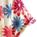 Chemise à Manches Courtes en Coton Hawaïenne pour Homme avec Fleurs Marguerite pour l'Été à la Plage