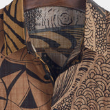 Chemise en Coton d'Été Rétro Vintage pour Homme avec Boutons pour Vacances à la Plage à Manches Courtes