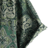 Chemise en Coton à Imprimé Floral Paisley Rétro pour Homme, Verte, à Manches Courtes