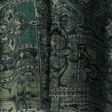 Chemise en Coton à Imprimé Floral Paisley Rétro pour Homme, Verte, à Manches Courtes