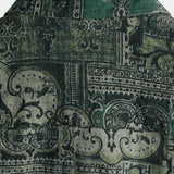 Chemise en Coton à Imprimé Floral Paisley Rétro pour Homme, Verte, à Manches Courtes