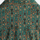 Chemise en Coton pour Homme Vintage Imprimé Paisley des Années 70, Vert, Boho, Rétro, Tribal, à Manches Courtes