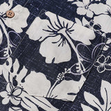 Chemise Vintage en Coton à Manches Courtes pour Homme avec Motif de Fleurs d'Île