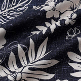 Chemise Vintage en Coton à Manches Courtes pour Homme avec Motif de Fleurs d'Île
