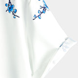 Chemise Casual en Coton à Manches Courtes avec Boutons pour Homme en Bleu avec Imprimé Floral