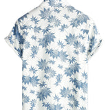 Chemise à Manches Courtes en Coton Respirant avec Imprimé de Feuille d'Érable pour Homme