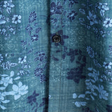 Chemise Retro en Coton Casual à Manches Courtes avec Poche Florale Bleue pour Homme