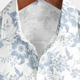 Chemise en Coton d'Été Hawaïenne avec Imprimé Floral Vintage pour Homme