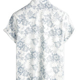 Chemise en Coton d'Été Hawaïenne avec Imprimé Floral Vintage pour Homme