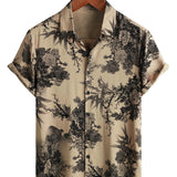 Chemise d'été hawaïenne vintage en coton floral pour homme à manches courtes