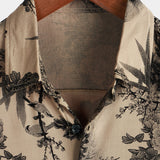 Chemise d'été hawaïenne vintage en coton floral pour homme à manches courtes