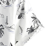 Chemise en Coton Aloha à Manches Courtes Blanche avec Imprimé d'Ananas Tropical et de Palmier pour Homme