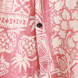 Chemise à Manches Courtes en Coton à Boutons Hawaïenne Florale Rose pour Homme