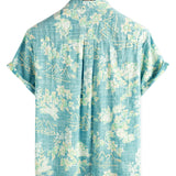 Chemise en coton à boutons à manches courtes avec imprimé floral tropical hawaïen vintage pour homme