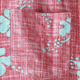 Chemise en Coton de Plage Tropicale Hawaïenne Vintage à Manches Courtes pour Homme en Rouge Floral