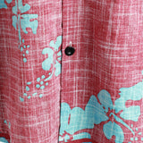 Chemise en Coton de Plage Tropicale Hawaïenne Vintage à Manches Courtes pour Homme en Rouge Floral