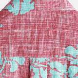 Chemise en Coton de Plage Tropicale Hawaïenne Vintage à Manches Courtes pour Homme en Rouge Floral