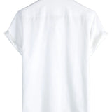 Chemise à Manches Courtes en Coton avec Poches sur la Poitrine pour Homme