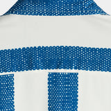 Chemise Casual en Coton à Manches Courtes à Rayures Verticales Bleu Vintage pour Homme