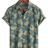 T-shirt d'été en coton à manches courtes pour homme avec design de feuille d'érable