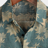 T-shirt d'été en coton à manches courtes pour homme avec design de feuille d'érable