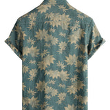T-shirt d'été en coton à manches courtes pour homme avec design de feuille d'érable