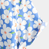 Chemise en Coton pour Homme d'Été avec Imprimé Floral, Décontractée, Coupe Slim, Manches Courtes, Couleur Bleu Clair