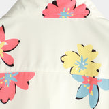 Chemise à Manches Courtes en Coton Blanc avec Imprimé Floral d'Été pour Homme