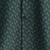Chemise en Coton pour Homme Casual de Vacances à Manches Courtes Verte avec Boutons