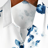 Chemise en Coton d'Été Décontractée à Fleurs à Manches Courtes pour Homme