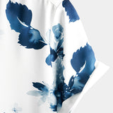 Chemise en Coton d'Été Décontractée à Fleurs à Manches Courtes pour Homme