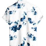 Chemise en Coton d'Été Décontractée à Fleurs à Manches Courtes pour Homme