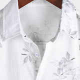 Chemise à Manches Courtes en Coton Imprimée Florale pour Homme